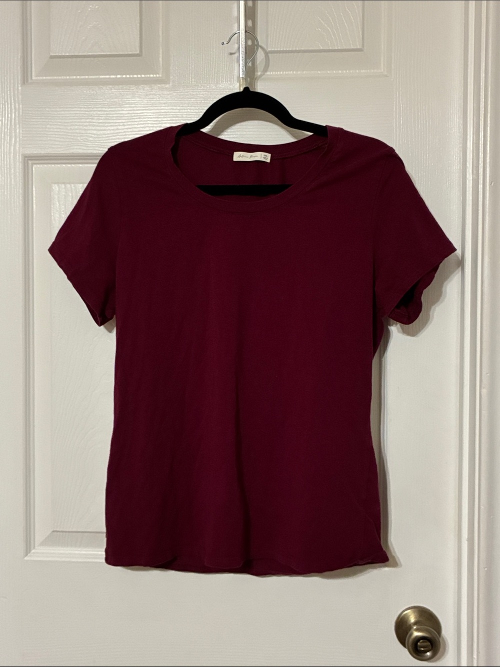 Active Basic Short Sleeve Crewneck Tee - Burgundy